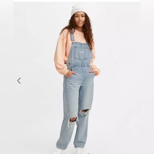 Levi's Light Blue vintage Denim Distressed Overalls